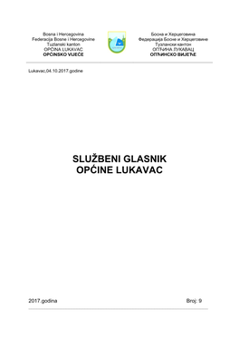 Službeni Glasnik Broj 9 – 2017