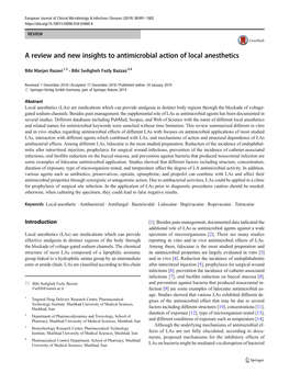 A Review and New Insights to Antimicrobial Action of Local Anesthetics