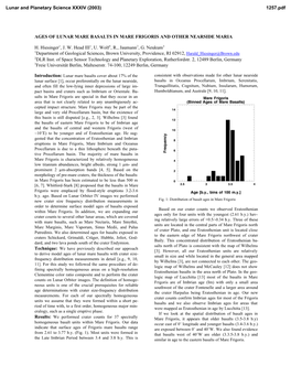 Ages of Lunar Mare Basalts in Mare Frigoris and Other Nearside Maria