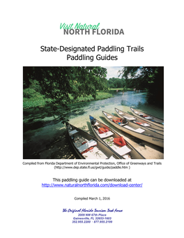 State-Designated Paddling Trails Paddling Guides