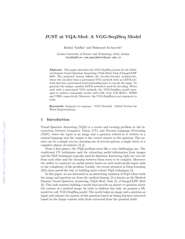 JUST at VQA-Med: a VGG-Seq2seq Model