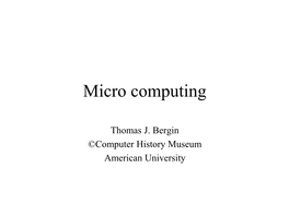 Micro Computing