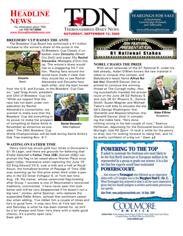 HEADLINE NEWS for Information About TDN, Call 732-747-8060