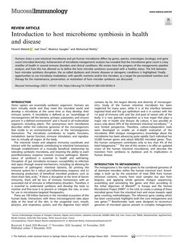 Introduction to Host Microbiome Symbiosis in Health and Disease