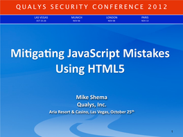 Ga!Ng Javascript Mistakes Using HTML5