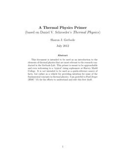 Based on Daniel V. Schroeder's Thermal Physics