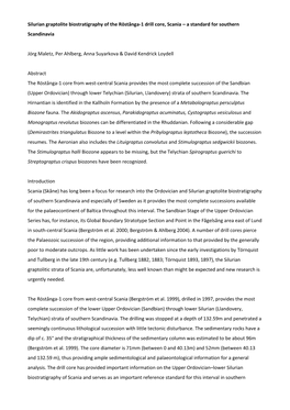 Silurian Graptolite Biostratigraphy of the Röstånga-1 Drill Core, Scania – a Standard for Southern Scandinavia