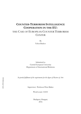 Counter-Terrorism Intelligence Cooperation in the Eu: the Case of European Counter Terrorism Center