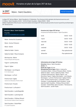 Horaires Et Trajet De La Ligne 397 De Bus Sur Une Carte