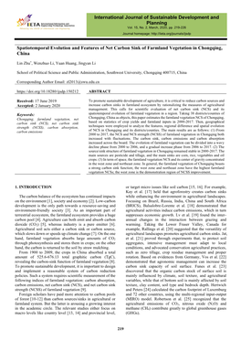 Spatiotemporal Evolution and Features of Net Carbon Sink of Farmland Vegetation in Chongqing, China