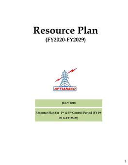 Resource Plan (FY2020-FY2029)
