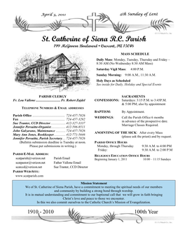 St. Catherine of Siena R.C. Parish 199 Mcgovern Boulevard • Crescent, PA 15046