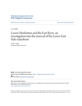 An Investigation Into the Renewal of the Lower East Side Waterfront Todd A