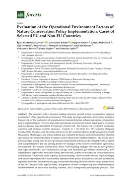 Evaluation of the Operational Environment Factors of Nature Conservation Policy Implementation: Cases of Selected EU and Non-EU Countries