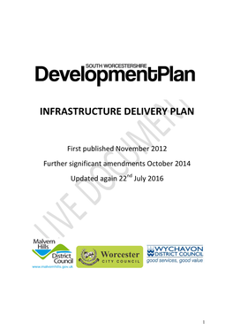 Pdf South Worcestershire Infrastructure Delivery Plan