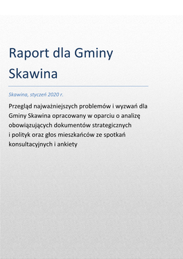 Raport Dla Gminy Skawina