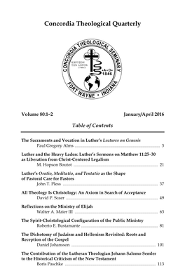 Concordia Theological Quarterly