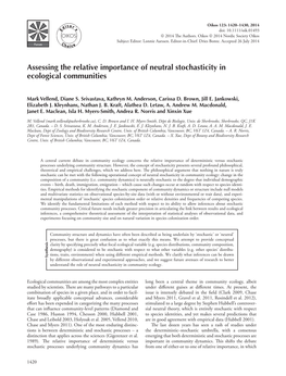 Assessing the Relative Importance of Neutral Stochasticity in Ecological Communities