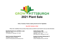 2021 Grow Pittsburgh Plant Sale Catalog