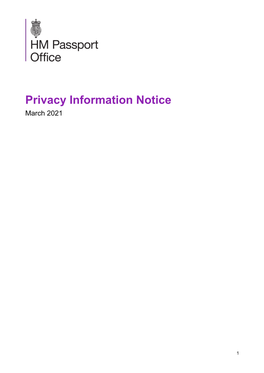 Privacy Information Notice March 2021