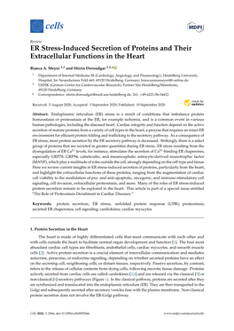 ER Stress-Induced Secretion of Proteins and Their Extracellular Functions in the Heart