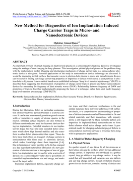 New Method for Diagnostics of Ion Implantation Induced Charge Carrier Traps in Micro- and Nanoelectronic Devices