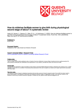 How Do Midwives Facilitate Women to Give Birth During Physiological Second Stage of Labour? a Systematic Review