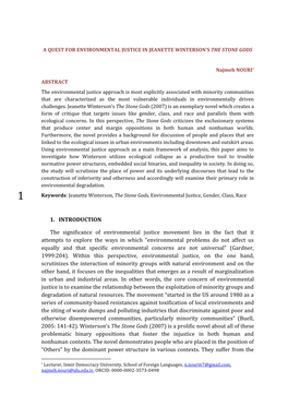 1. INTRODUCTION the Significance of Environmental Justice Movement