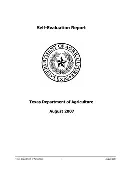 Texas Department of Agriculture August 2007