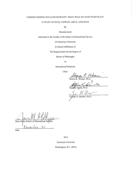 Understanding Nuclear Restraint: What Role Do Sanctions Play?