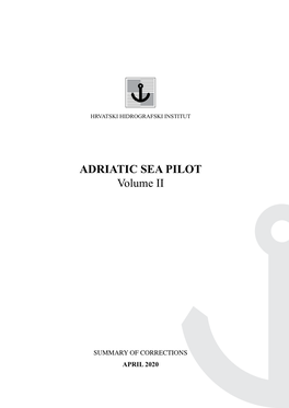 ADRIATIC SEA PILOT Volume II