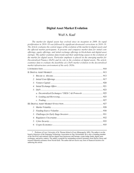 Digital Asset Market Evolution
