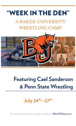 “Week in the Den” a Baker University Wrestling Camp