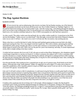 The Rap Against Rockism 11/1/04 2:12 PM