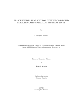 Search Engines That Scan for Internet-Connected Services: Classification and Empirical Study