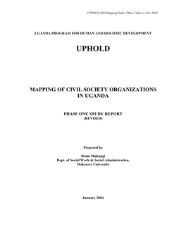 UPHOLD CSO Mapping Study, Phase I Report, Dec.2003