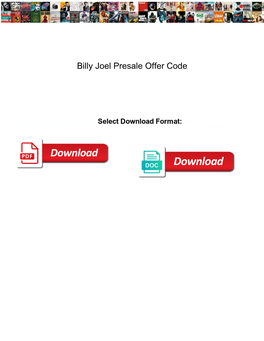 Billy Joel Presale Offer Code