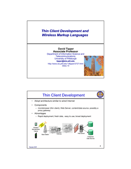 Thin Client Development and Wireless Markup Languages