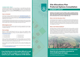 Site Allocations Plan Preferred Options