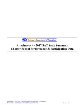 Attachment 4 – 2017 SAT Charter School Performance & Participation