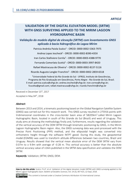 Validation of the Digital Elevation Model (Srtm) with Gnss Surveying