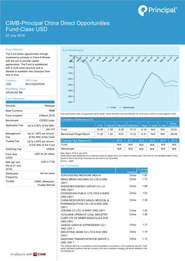 CIMB-Principal China Direct Opportunities Fund-Class USD 31 July 2019