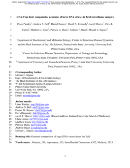 Comparative Genomics of Large DNA Viruses in Field Surveillance Samples