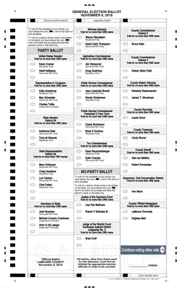 Party Ballot No-Party Ballot