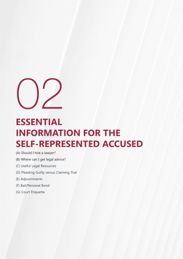 Essential Information for the Self-Represented Accused