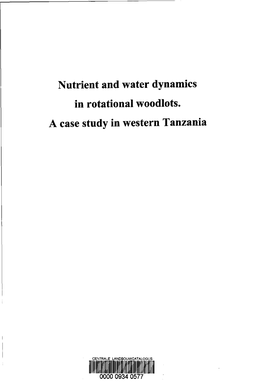 Nutrient and Water Dynamics in Rotational Woodlots
