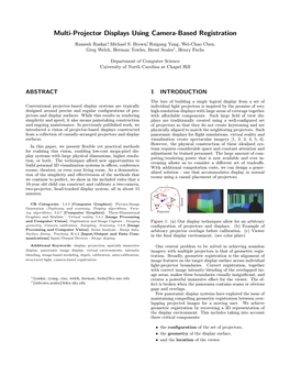 Multi-Projector Displays Using Camera-Based Registration