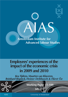 Employees' Experiences of the Impact of the Economic Crisis in 2009 And