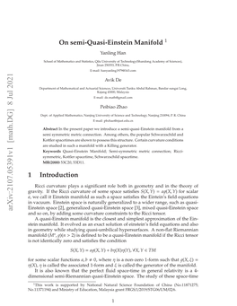 On Semi-Quasi-Einstein Manifold 1