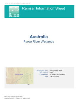Paroo River Wetlands Ramsar Site